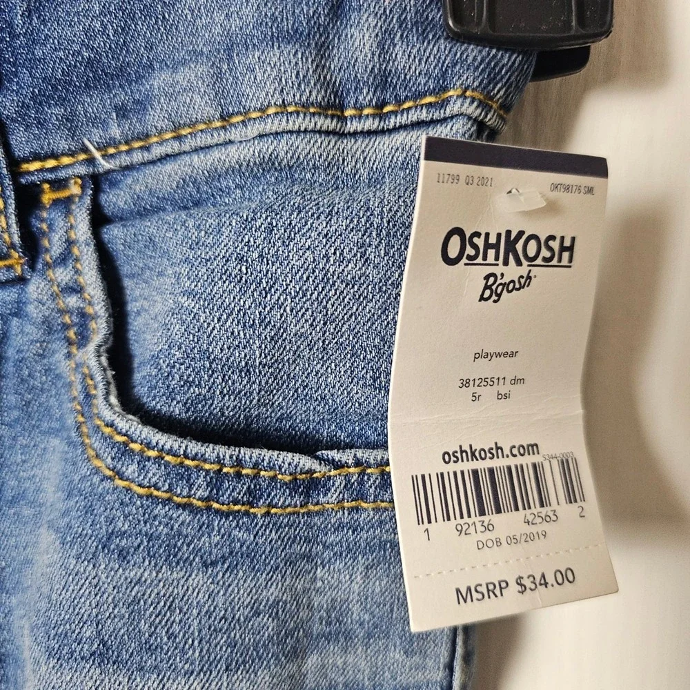 OshKosh Bgosh Blue Skinny Jeans Size 5R New With Tags Adjustable Waist Denim